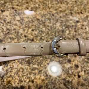 Vintage Liz Claiborne Skinny Taupe Tan Leather Belt L